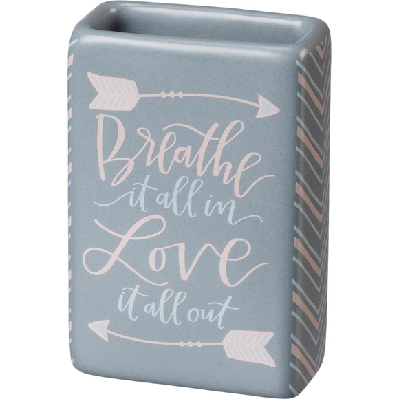 Stoneware Bud Vase - Breathe It All In Positive - Picture 2 of 2